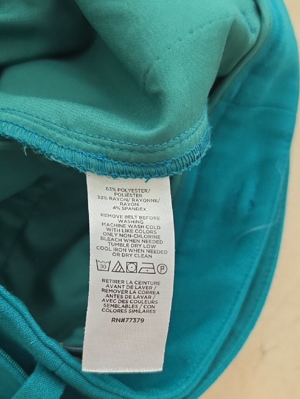 Ann Taylor Teal Wide-Leg Belted Trousers - Picture 6 of 6